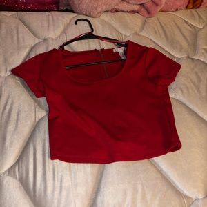 Zipper Back Red Crop Top